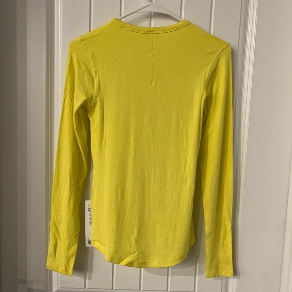 NWT Sunlight Yellow lululemon Hold Tight Long Sleeve Shirt Sz 6 - Picture 3 of 6